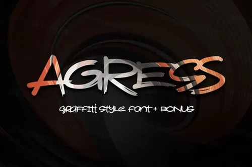 草书英文书法字体 Agress Typeface   Gra