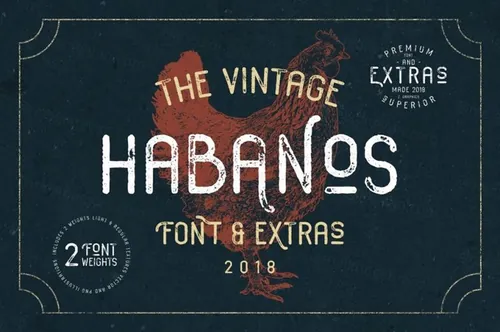 复古字体印刷 Habanos Retro Font