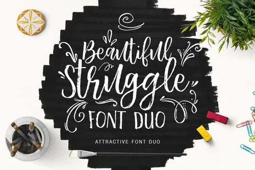 好看有个性的笔刷字体 Beautiful Struggle