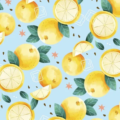 夏季暑假夏天柠檬夏日装饰无缝拼接图案素材 Summer Pa
