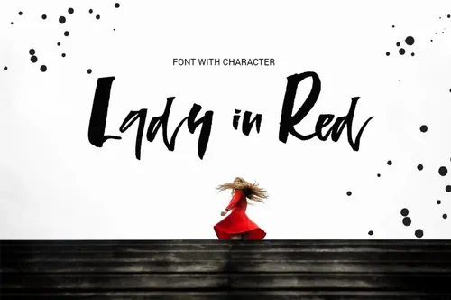 粗犷的脚本字体 Lady in Red  script font