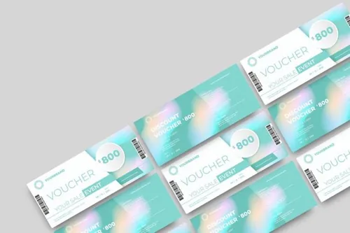 时尚高端简约多用途的新年圣诞节打折促销sale礼品券入场券门票设计矢量模板 srtp-g...