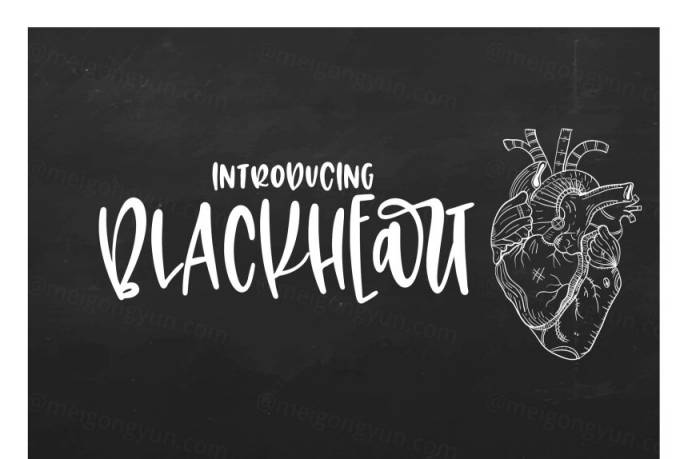 心动的大气手写字体 Blackheart