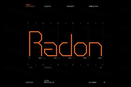 潮流未来派科技几何等宽字体家族系列字体下载 Leyla Be