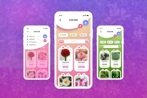 鲜花送货上门移动APP界面设计UI素材 Shopping APP De