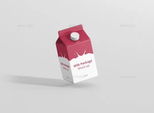 牛奶盒包装PSD模板Juice / Milk Mockup - 500ml Carton Box