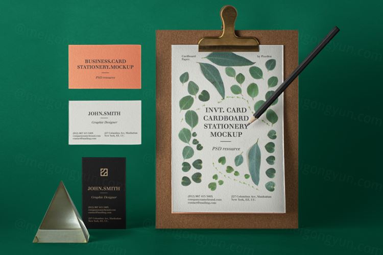 优雅的Psd菜单样机文具 Elegant Psd Menu Mockup Stationery