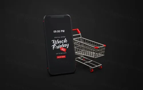 黑色星期五移动端促销落地页网页设计展示样机模板 Black friday mockup