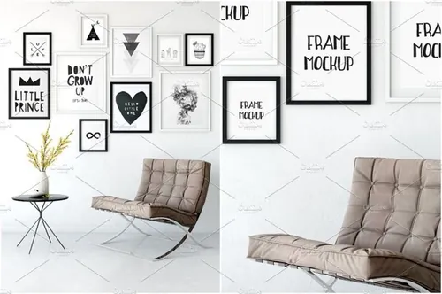 室内风格画框样机 Scandi Interior Frame Mockup