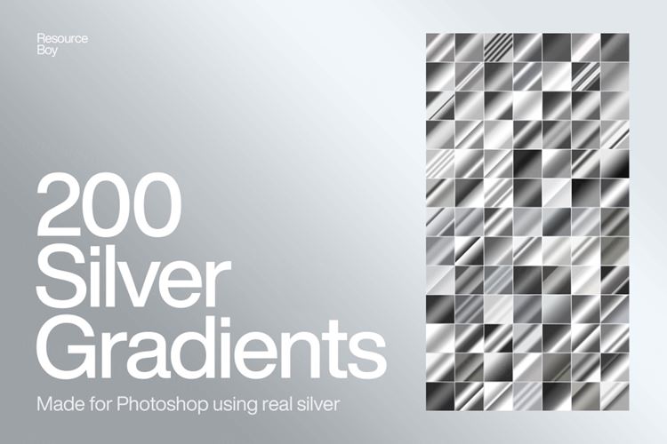 200多款银色PS渐变素材免费下载 Silver Photo