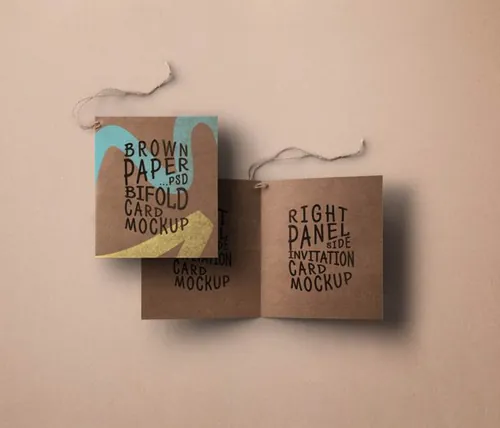 牛皮纸请柬模型PSD贴图模板Psd Kraft Paper Invitation Card
