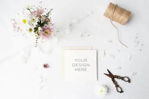 婚礼文具花卉样机 Stationery floral mock-up – Weddings