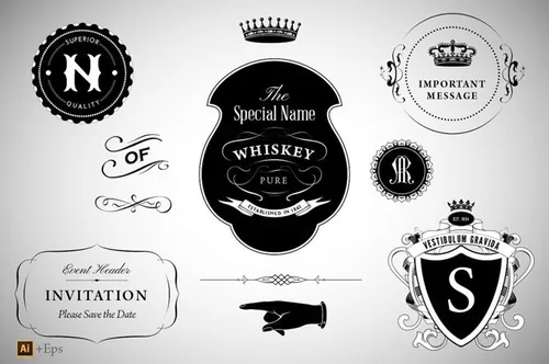 复古矢量标志插图素材Calligraphic Design Elements 3