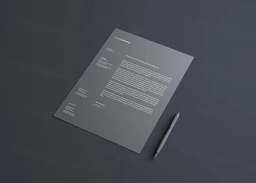 信纸品牌VI样机贴图展示模板 Simple Letterhead Mockup