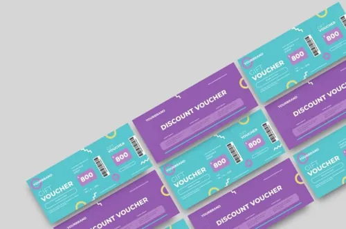 时尚高端简约多用途的新年圣诞节打折促销sale礼品券入场券门票设计矢量模板srtp-gi...