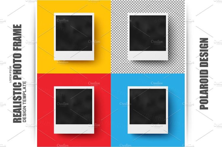 设置真实的相框宝丽来Set Realistic Photo Frame Polaroid