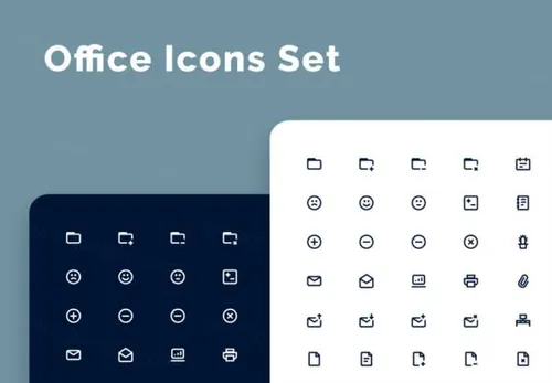 圆角办公室生活主题图标合辑 Office Icons Set