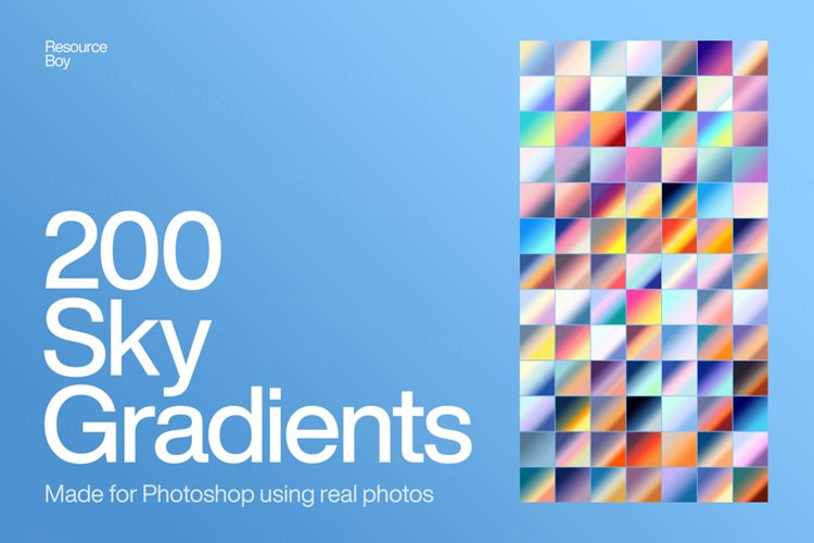 200多款黄昏到黎明天空PS渐变素材免费下载 Sky Pho