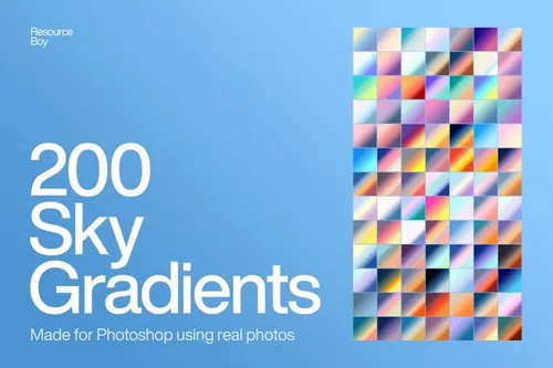 200多款黄昏到黎明天空PS渐变素材免费下载 Sky Pho
