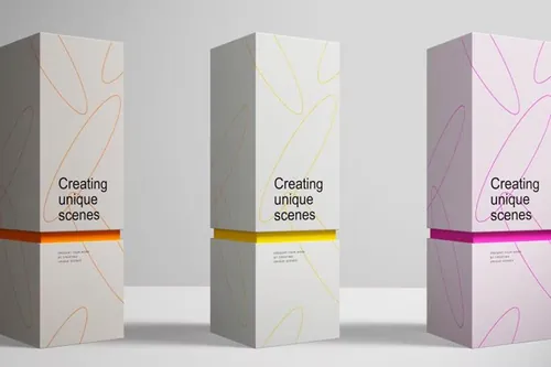 高质量长方形纸盒葡萄酒外盒包装设计展示样机模板 Packag