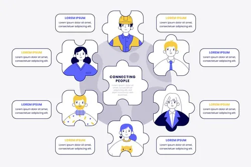 手绘团队人物EPS插画矢量素材