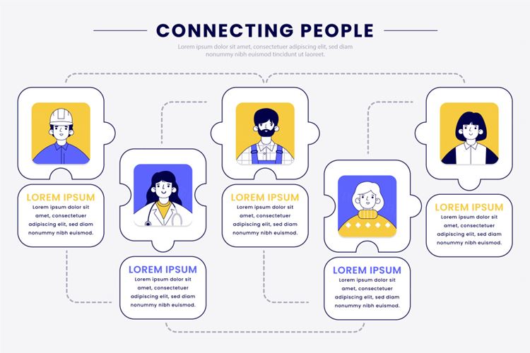 手绘团队人物EPS插画矢量素材