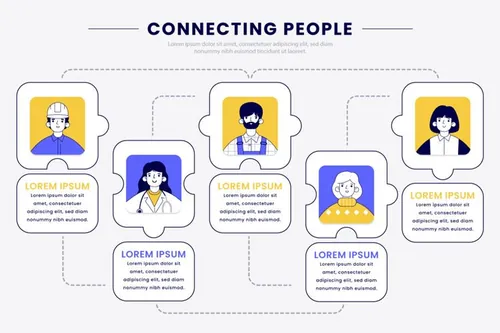 手绘团队人物EPS插画矢量素材