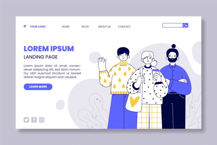 手绘团队人物EPS插画矢量素材