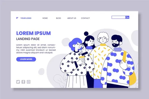 手绘团队人物EPS插画矢量素材