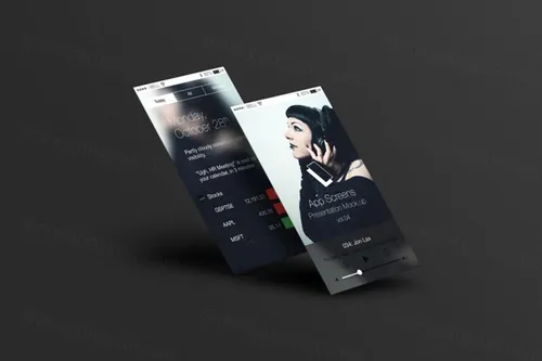 手机应用程序APP展示PSD模板Perspective App Screens Mock-Up