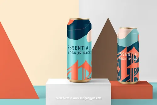 啤酒饮料包装样机贴图 Mockups