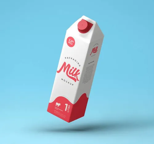 重力样式的另一个psd牛奶包装样机 Milk Packaging Psd Mockup Vol3