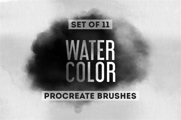 水彩画墨水毛笔画笔刷 Watercolor Procreate Bru