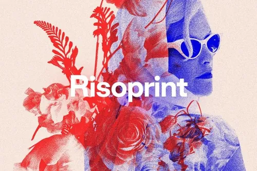 复古做旧颓废颗粒噪点多重曝光效果照片PSD模板 Risopr