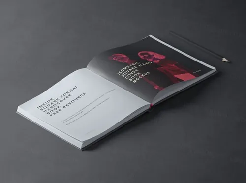 方形Psd精装书样机 Square Psd Hardcover Book Mockup 2