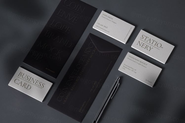 优雅的信封名片场景品牌设计提案样机PSD模板 Envelope Psd Mockup Stationery Set