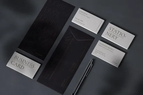 优雅的信封名片场景品牌设计提案样机PSD模板 Envelope Psd Mockup Stationery Set