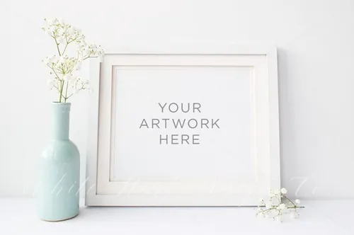 花瓶与画框样机 8×10′ Landscape Frame mock up