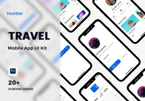 旅行应用移动用户界面套件 Travel App Mobile UI K