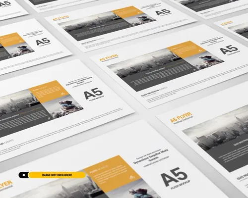 横向传单海报设计展示提案样机PSD模板 Landscape flyer mockup