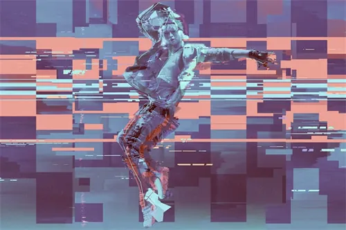独特的信号失真错乱照片特效处理PS动作素材 Twitch Glitch