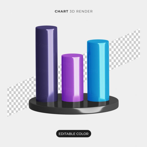 三维立体柱形图信息图标元素 3d chart infographic
