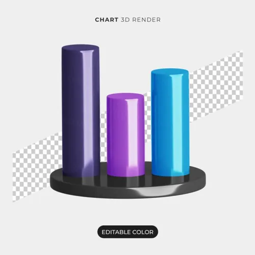 三维立体柱形图信息图标元素 3d chart infographic