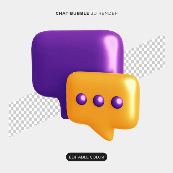 三维立体对话气泡图标元素3d chat bubble icon moc