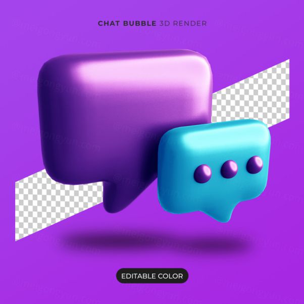 三维立体对话气泡图标元素3d chat bubble icon moc