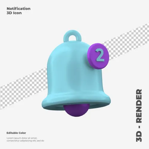 三维立体公告通知图标元素 3d notification icon m