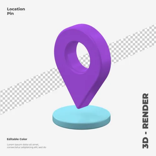 三维立体坐标图标元素 3d location pin icon moc