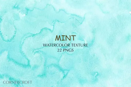 薄荷绿松石水彩背景纹理素材 Watercolor Textu