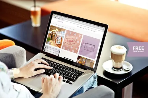 网页网站展示PSD贴图模板MacBook Pro photo mockup