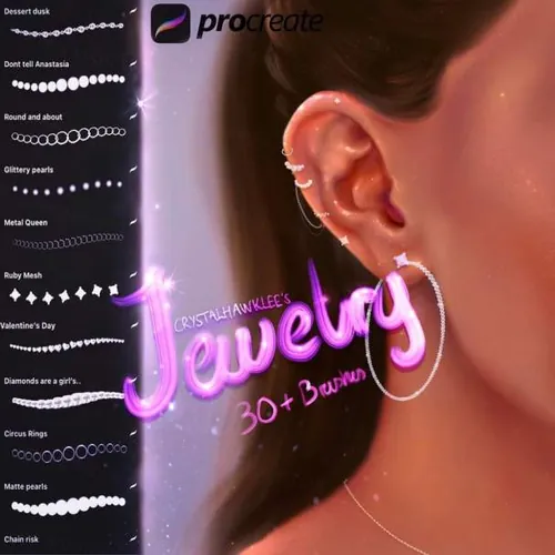 金光闪闪的珠宝笔刷 30 Jewelry Brushes for Procreate app